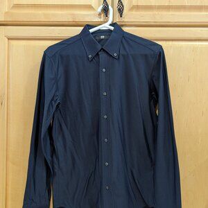 Uniqlo Oxford Slim Fit Shirt Mens Navy XS